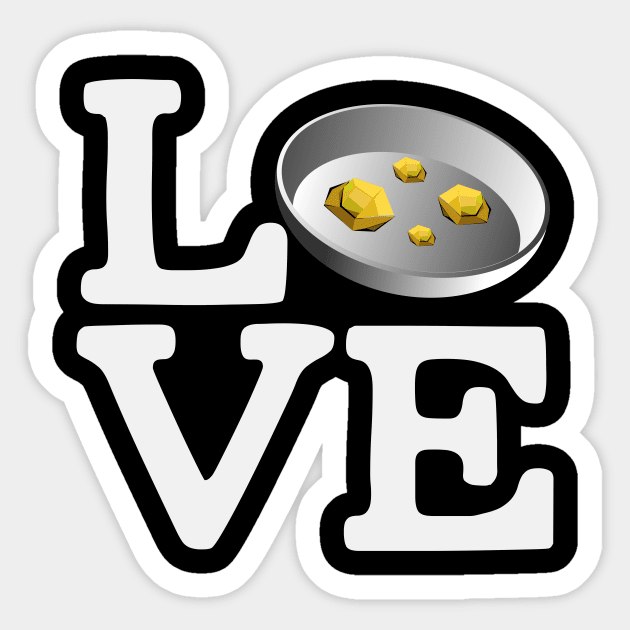 Gold Prospecting Love | Gold Rush Panning Nuggets Sticker by DesignatedDesigner